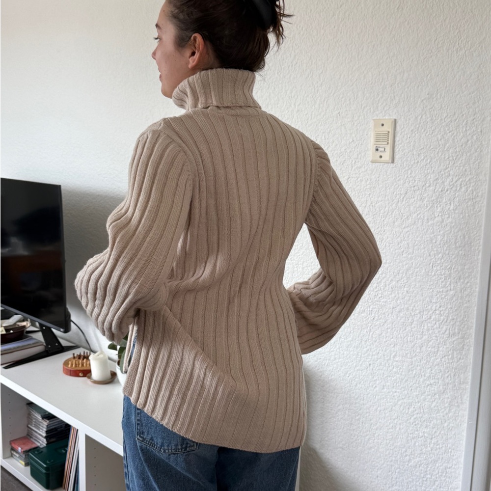 Kotn Beige Ribbed Turtleneck Sweater - Women